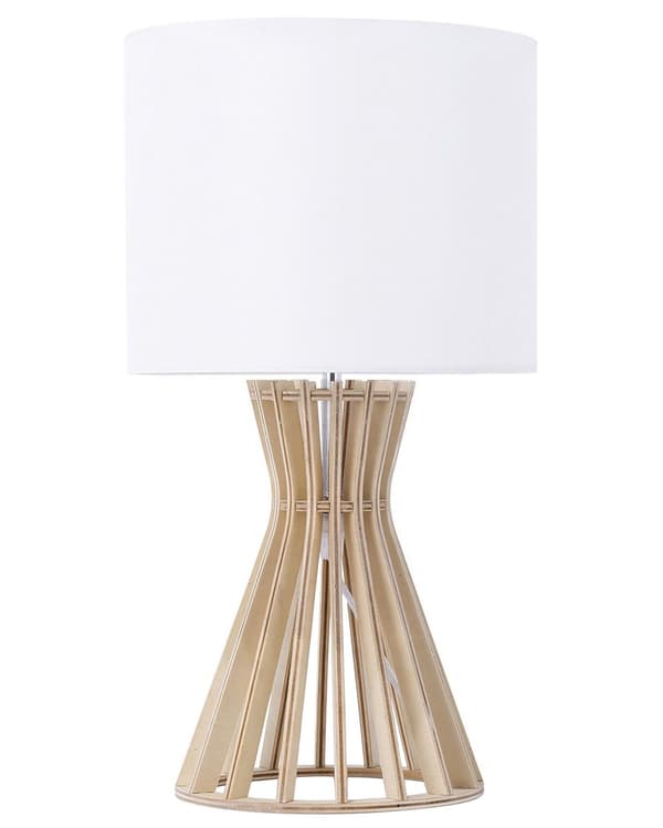 Bordslampa i Vitt Dekorativ Trä Lampfot