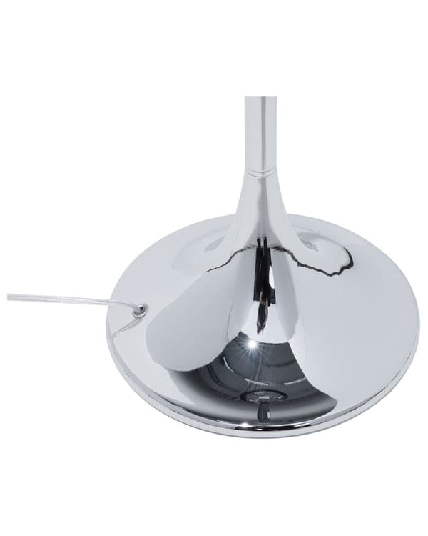 Golvlampa Ljusgrå Metall Runda Kristaller Klassisk Lampskärm