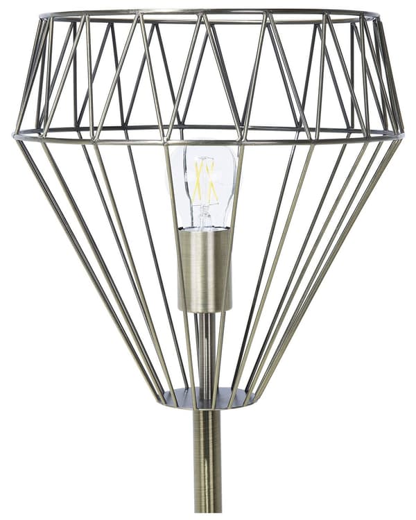 Modern Golvlampa av Metall med en Lampskärm av Mässing