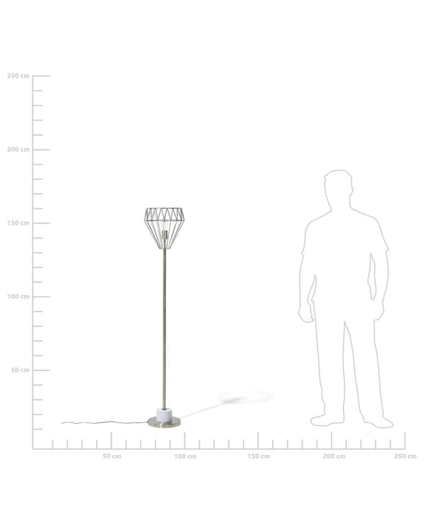 Modern Golvlampa av Metall med en Lampskärm av Mässing