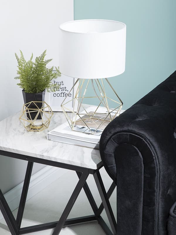 Bordslampa i Vitt/Svart Modern Unik Lampfot