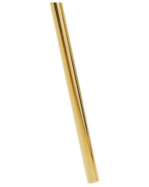 Vit/Guld Stående Lampa Rund Stativskärm Metallben Modern