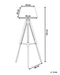 Miniatyrbild 3 av 8: Golvlampa Svart Lampskärm Träben 143 cm Stativ Modernt Sovrum Vardagsrum