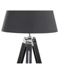 Miniatyrbild 5 av 8: Golvlampa Svart Lampskärm Träben 143 cm Stativ Modernt Sovrum Vardagsrum