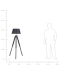 Miniatyrbild 8 av 8: Golvlampa Svart Lampskärm Träben 143 cm Stativ Modernt Sovrum Vardagsrum