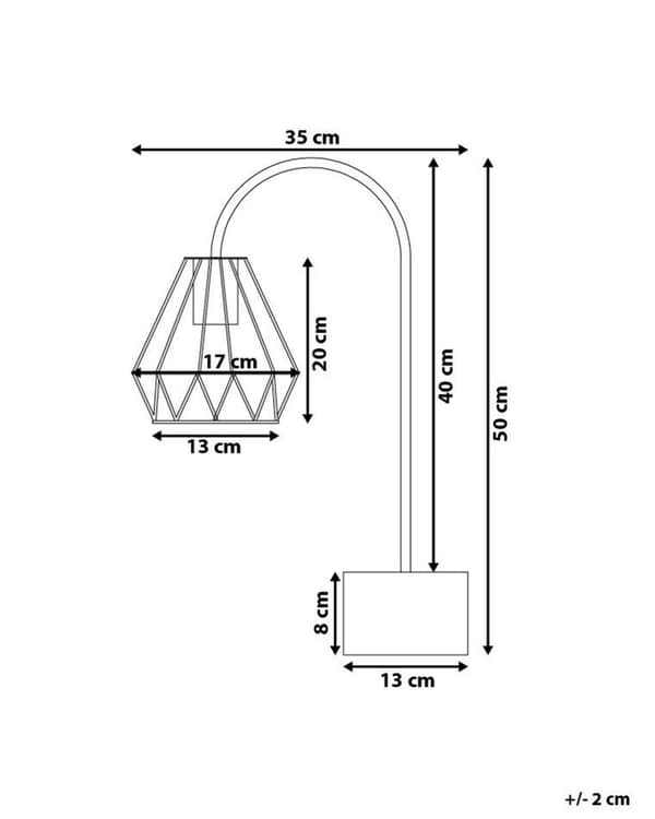 Bordslampa i Koppar Färg Elegant Unik Metall Lampfot