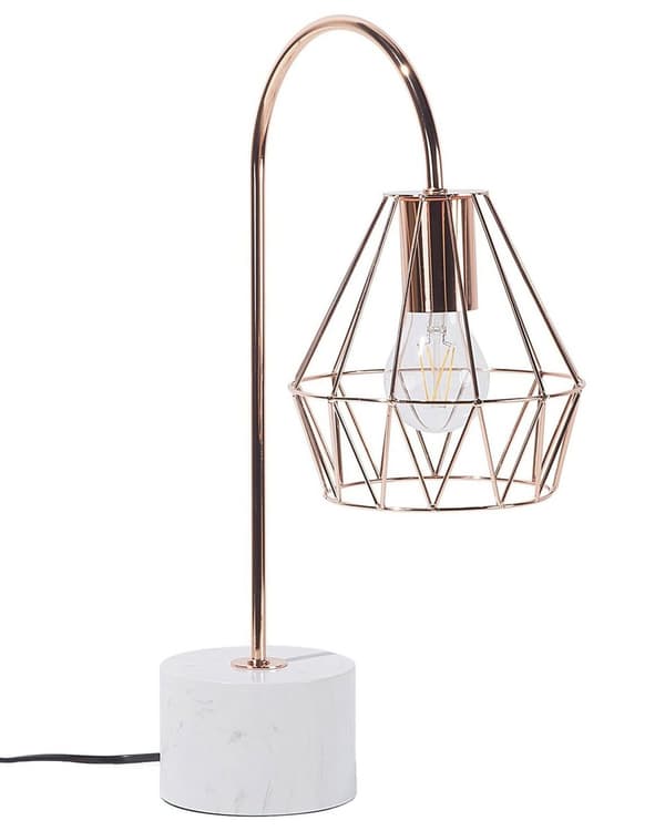 Bordslampa i Koppar Färg Elegant Unik Metall Lampfot