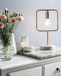 Miniatyrbild 2 av 9: Bordslampa i Koppar Mässing Modern Design Betong Lampfot