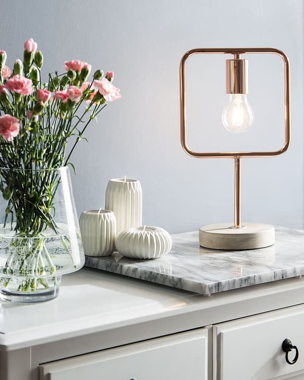 Bordslampa i Koppar Mässing Modern Design Betong Lampfot