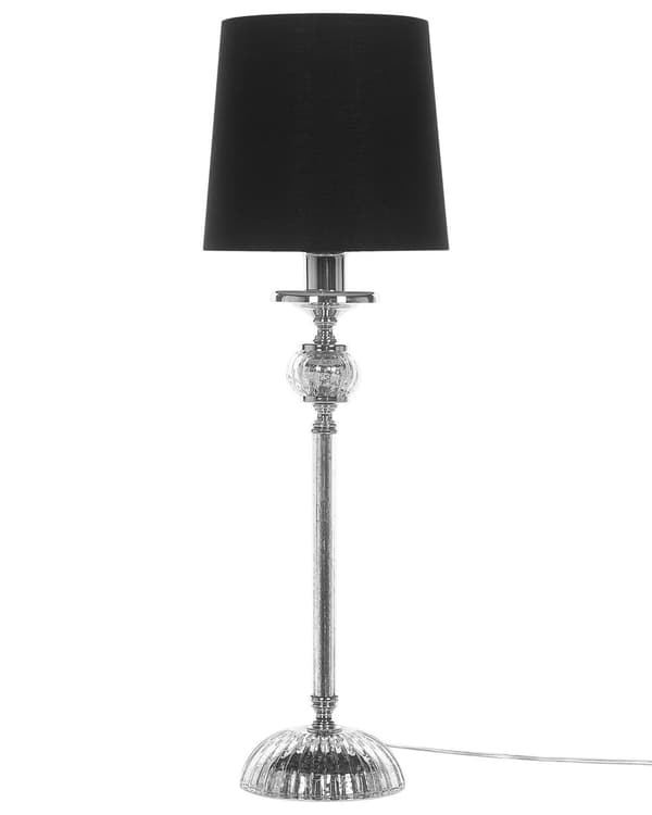 Bordslampa i Svart Lampskärm Silver Ben