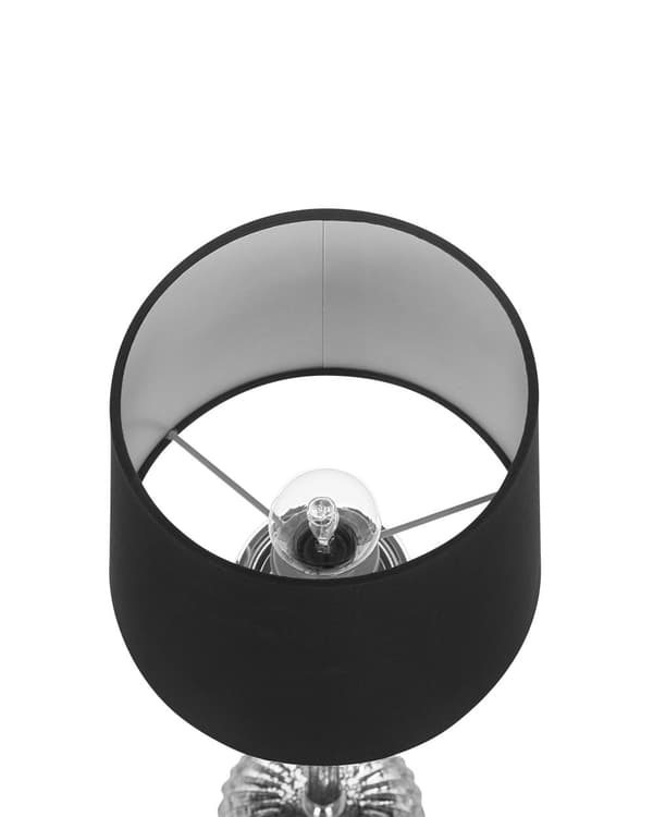 Bordslampa i Svart Lampskärm Silver Ben