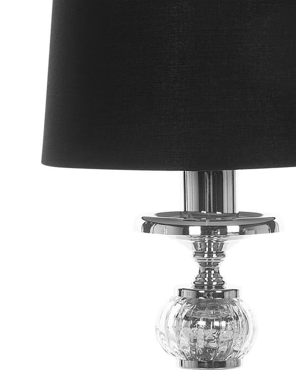 Bordslampa i Svart Lampskärm Silver Ben