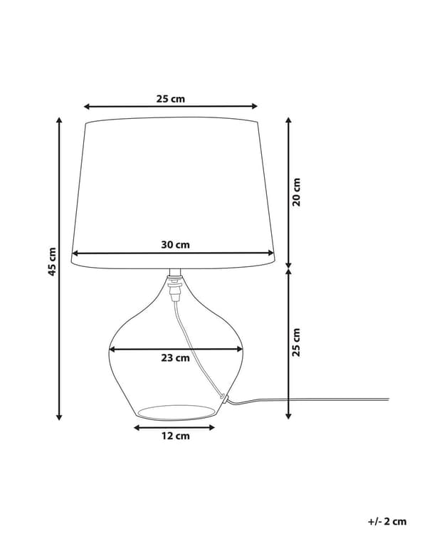 Bordslampa i Svart Elegant Glasbas