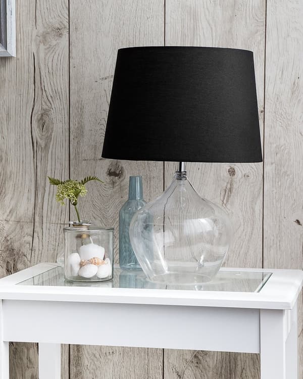 Bordslampa i Svart Elegant Glasbas