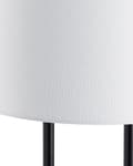 Miniatyrbild 7 av 10: Bordslampa Sänglampa Vit Tyg Rund Trumskärm Grå Betong Bas