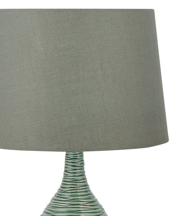 Dekorativ Mörkgrön Lampa med Lampfot av Porslin