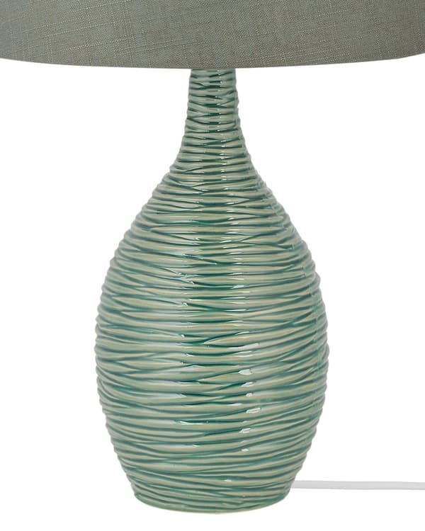 Dekorativ Mörkgrön Lampa med Lampfot av Porslin