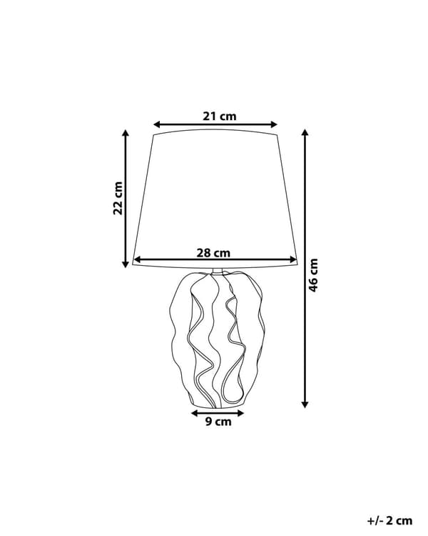 Bordlampa Guld/Beige med Dekorativ Fot