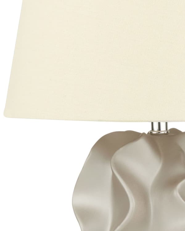 Bordlampa Guld/Beige med Dekorativ Fot