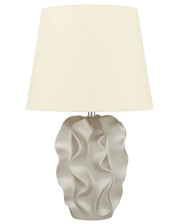 Bordlampa Guld/Beige med Dekorativ Fot