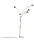 Miniatyrbild 7 av 11: Golvlampa Guld Färg Kromad Metall 210 cm Justerbar 5 Ljus