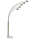 Miniatyrbild 1 av 11: Golvlampa Guld Färg Kromad Metall 210 cm Justerbar 5 Ljus