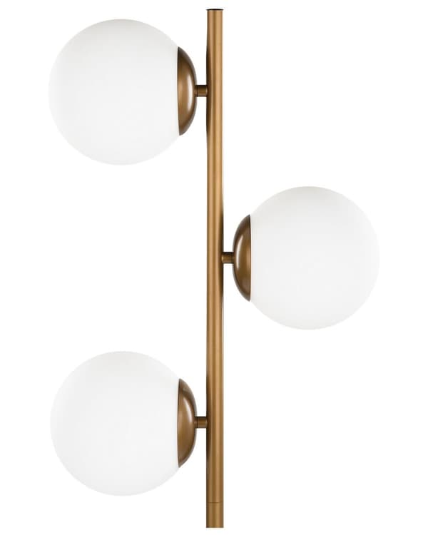Golvlampa i Guld med 3 Glasskärmar