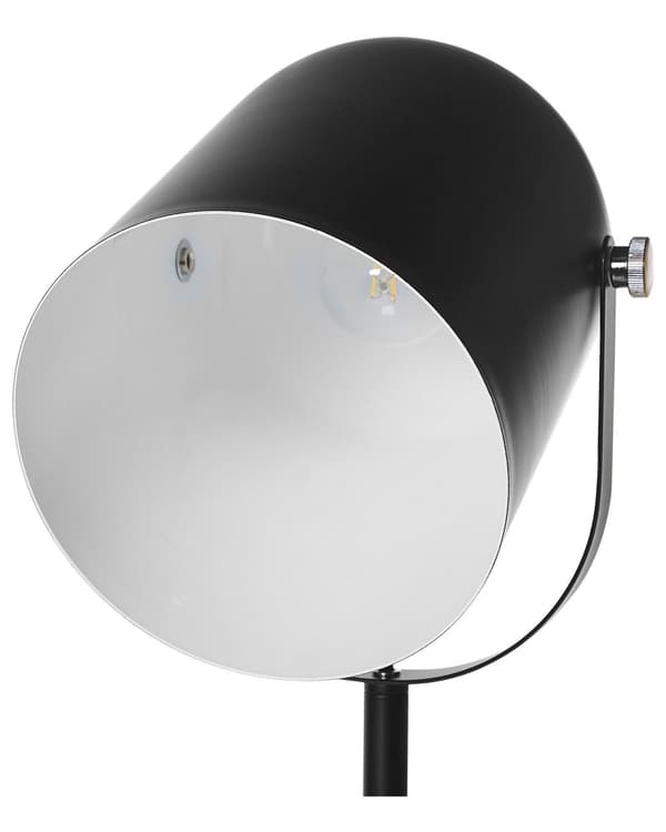 Svart Metall Golvlampa 156 cm Justerbar Lampskärm Industriell Stil för Sovrum Vardagsrum