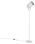Miniatyrbild 6 av 10: Vit Metall Golvlampa 156 cm Justerbar Lampskärm Industriell Stil för Sovrum Vardagsrum