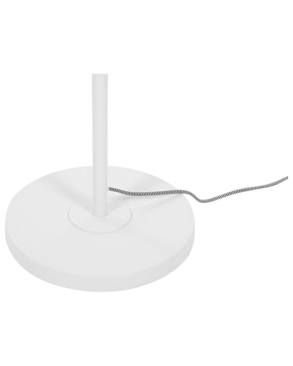 Vit Metall Golvlampa 156 cm Justerbar Lampskärm Industriell Stil för Sovrum Vardagsrum