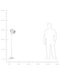 Miniatyrbild 10 av 10: Vit Metall Golvlampa 156 cm Justerbar Lampskärm Industriell Stil för Sovrum Vardagsrum