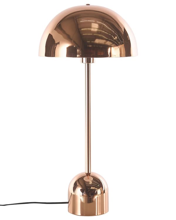 Bordslampa Koppar Metall Glansig Koppar Rund Skärm Nattlampa Skrivbordslampa