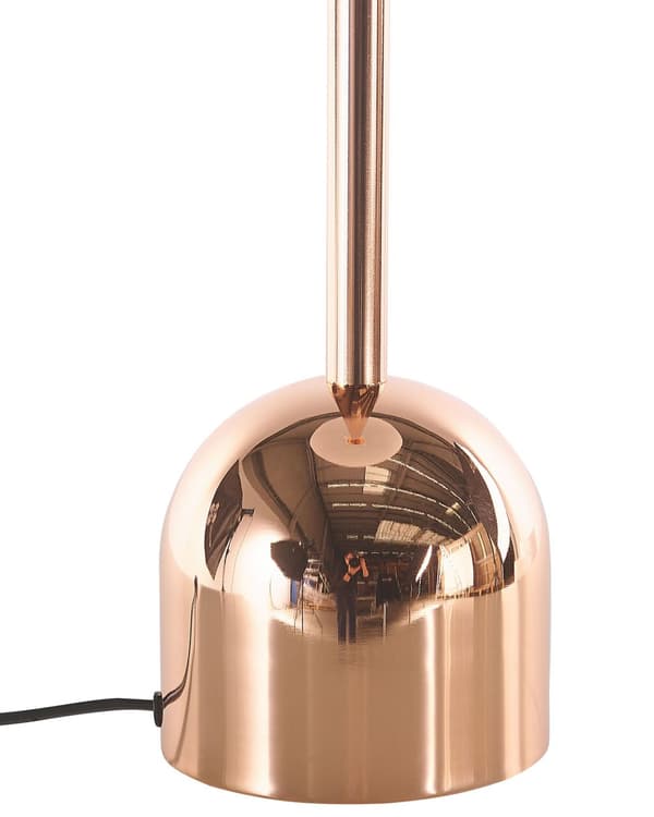 Bordslampa Koppar Metall Glansig Koppar Rund Skärm Nattlampa Skrivbordslampa