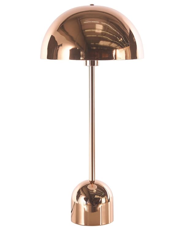 Bordslampa Koppar Metall Glansig Koppar Rund Skärm Nattlampa Skrivbordslampa