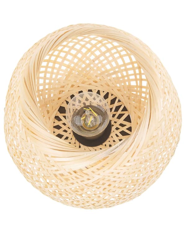 Bordslampa Ljust Trä Bambu 30 cm Boho Stil Hemtillbehör