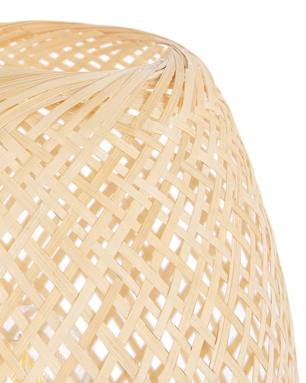 Bordslampa Ljust Trä Bambu 30 cm Boho Stil Hemtillbehör