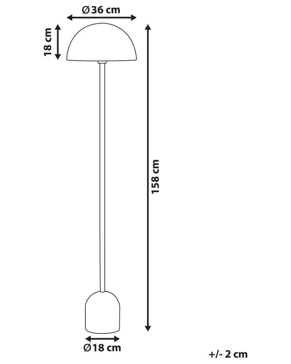 Golvlampa Koppar Metall 158 cm Glansig Koppar Rund Skärm Vardagsrum