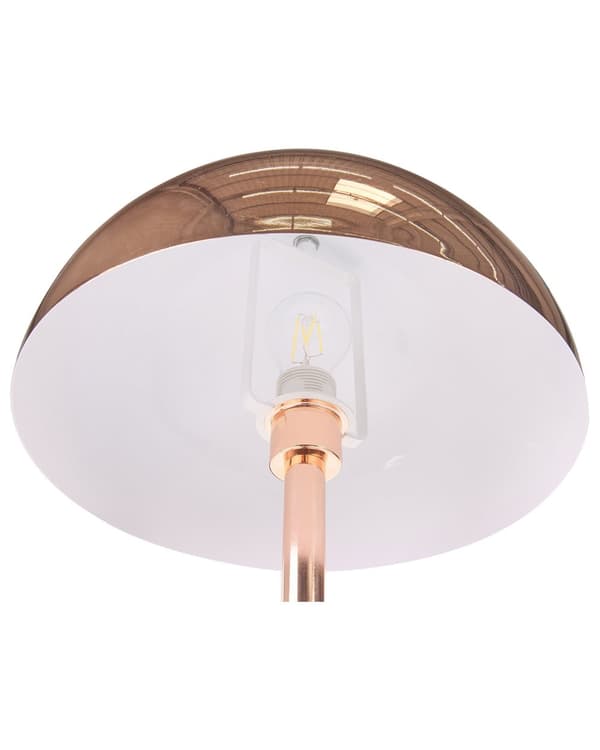 Golvlampa Koppar Metall 158 cm Glansig Koppar Rund Skärm Vardagsrum
