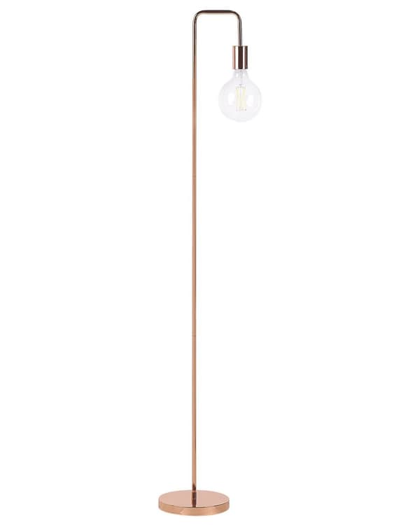 Koppargolvlampa 140 cm Exponerad Högblank Glödlampa