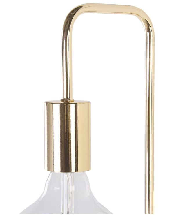 Guld Golvlampa 140 cm Exponerad Högblank Glödlampa
