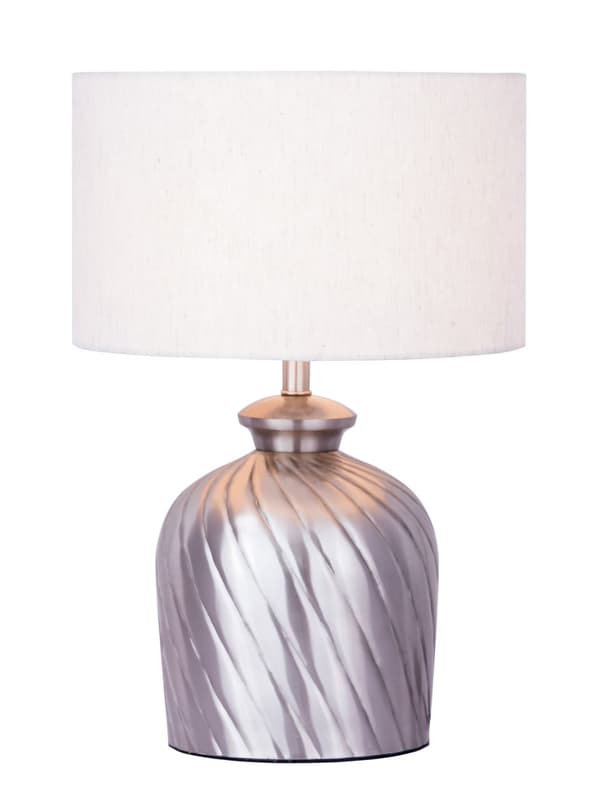 Bordslampa sänglampa Ø 30 x h 52 cm metall bas silver