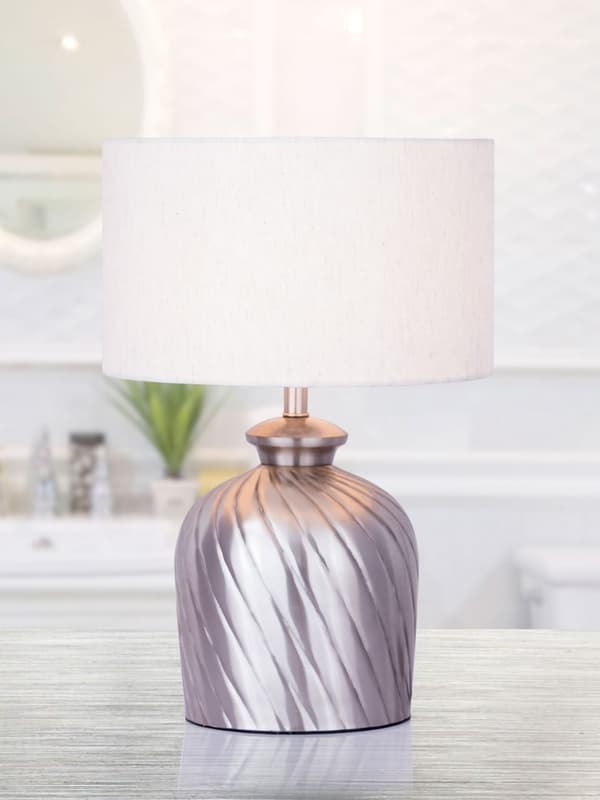 Bordslampa sänglampa Ø 30 x h 52 cm metall bas silver