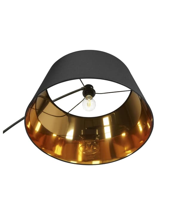 Golvlampa Svart Metall 187 cm Böjd Ram Bomull Trumma Skärm Bas Modern Design