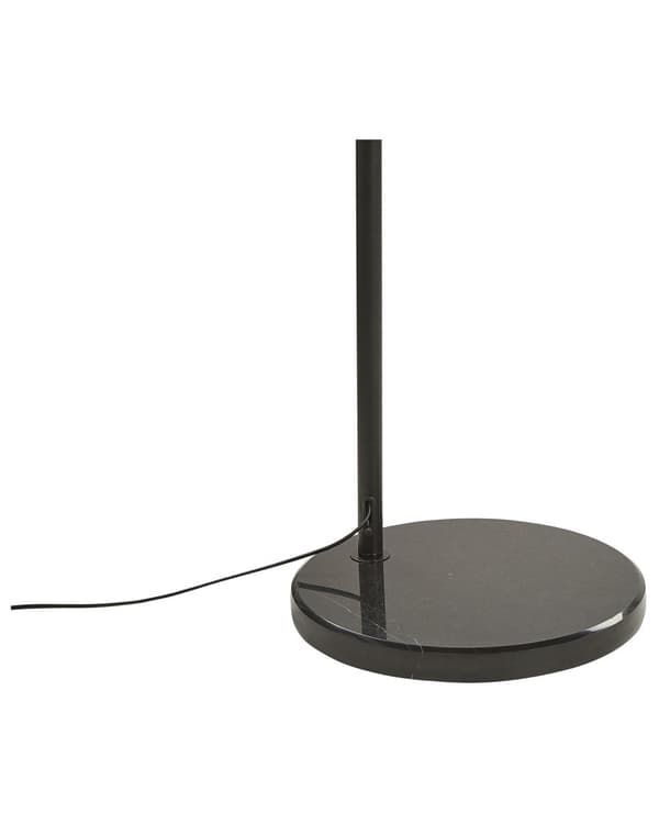 Golvlampa Svart Metall 187 cm Böjd Ram Bomull Trumma Skärm Bas Modern Design