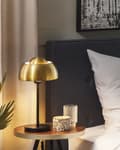 Miniatyrbild 2 av 10: Bordslampa i Svart Glans Rund Bas