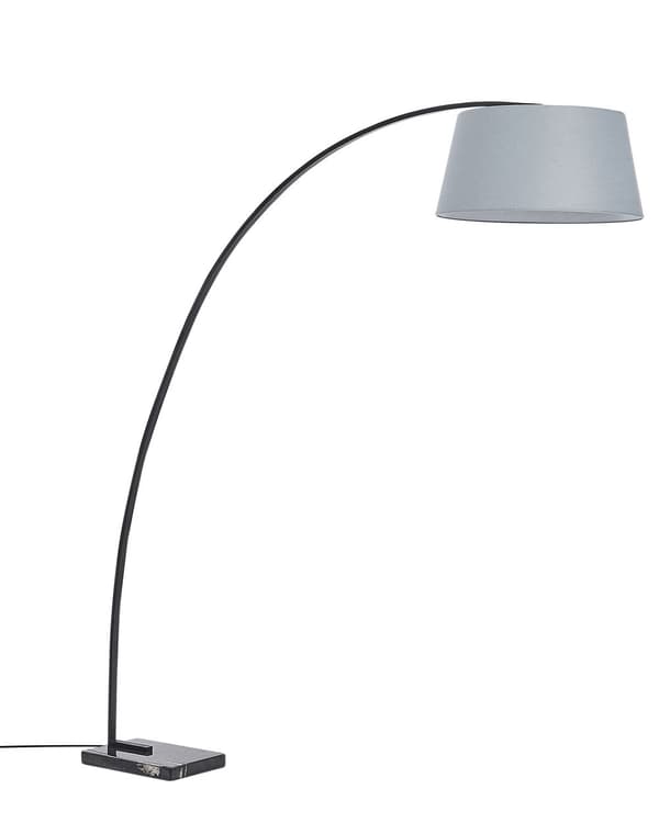 Golvlampa Svart Metall 188 cm Marmorbas Modern