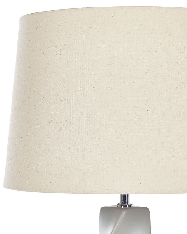 Bordslampa Grå Keramik Bas 71 cm Vit Tygskärm Klassisk Nattlampa