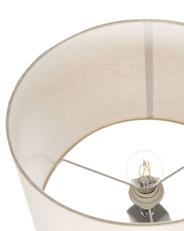 Bordslampa Grå Keramik Bas 71 cm Vit Tygskärm Klassisk Nattlampa