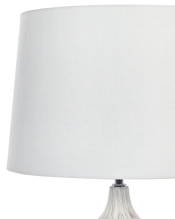 Bordslampa Grå Keramik Bas 66 cm Vit Tygskärm Klassisk Nattduksbordslampa