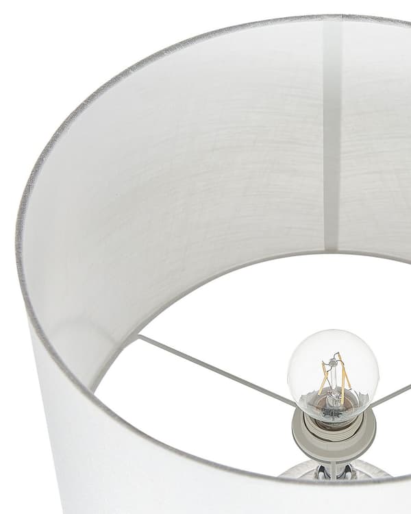 Bordslampa Grå Keramik Bas 66 cm Vit Tygskärm Klassisk Nattduksbordslampa